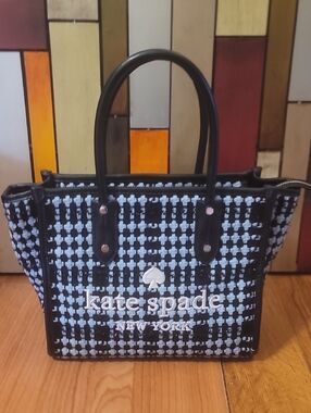 Kate Spade Ella Small Blue Tweed Crossbody Tote